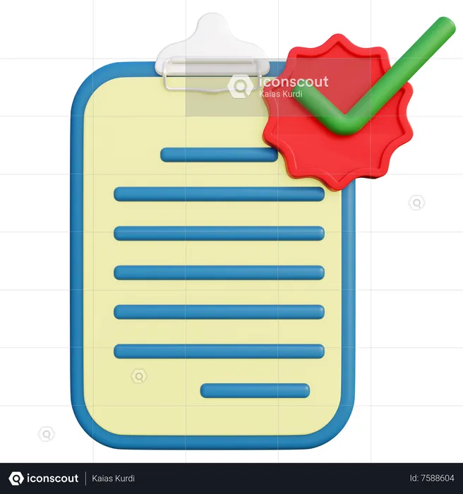 Documento aprobado  3D Icon