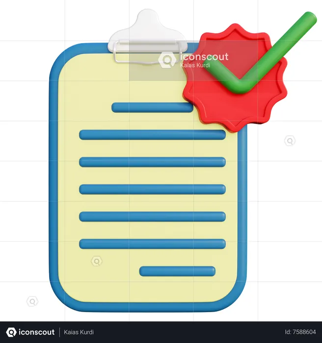 Documento aprovado  3D Icon