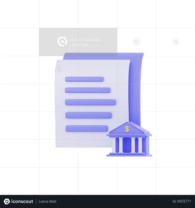 Documento bancário  3D Icon