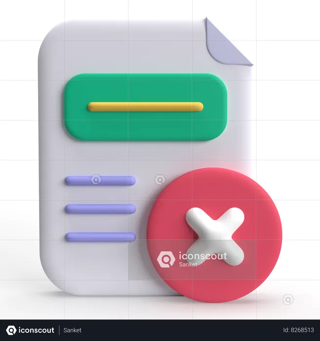 Cancelar documento  3D Icon