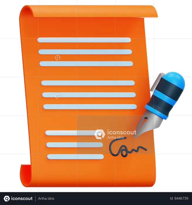 Papelada do contrato  3D Icon