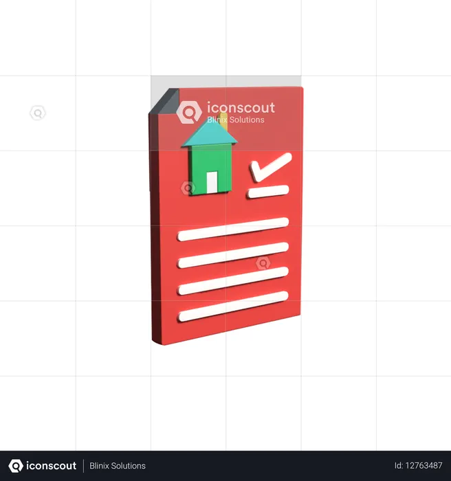 Documento de arrendamiento  3D Icon