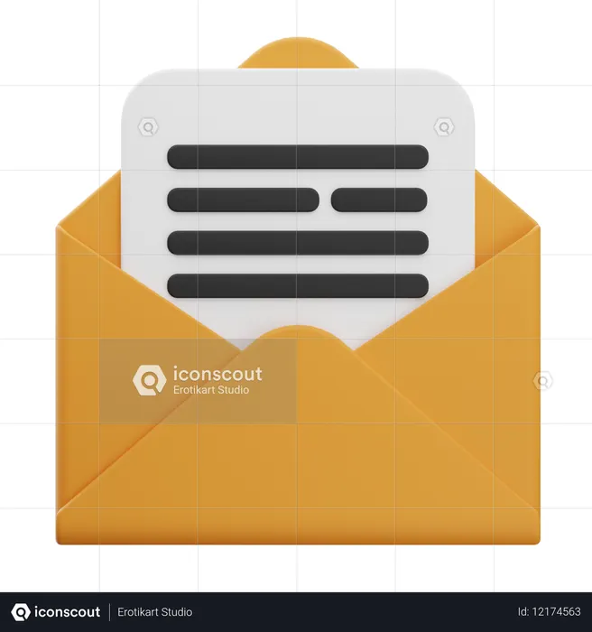 Documento de correo electrónico  3D Icon