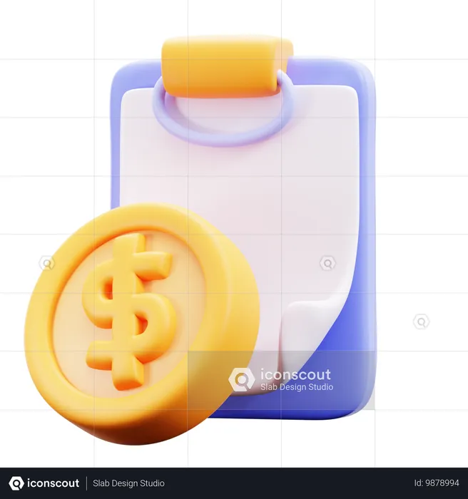 Documento de dinero  3D Icon