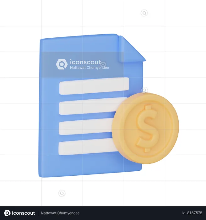 Documento de dinheiro  3D Icon