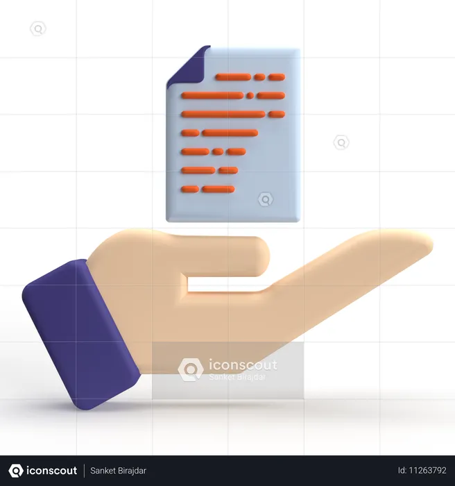 Documento em mãos  3D Icon