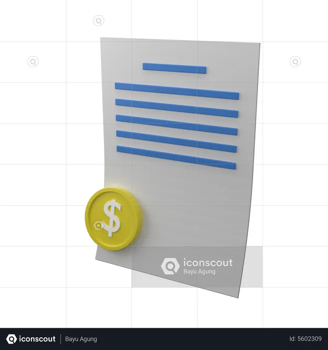 Documento financeiro  3D Icon