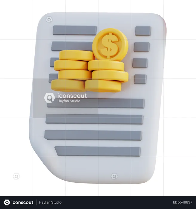 Documento financeiro  3D Icon