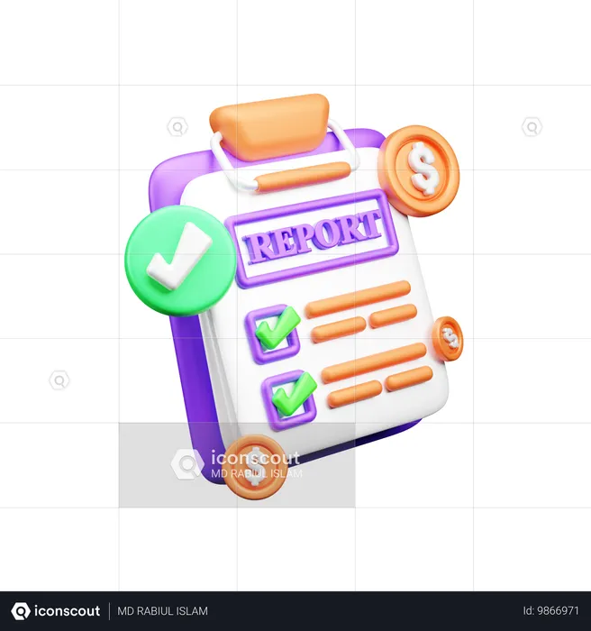 Documento financiero  3D Icon