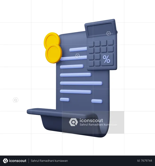 Documento fiscal  3D Icon