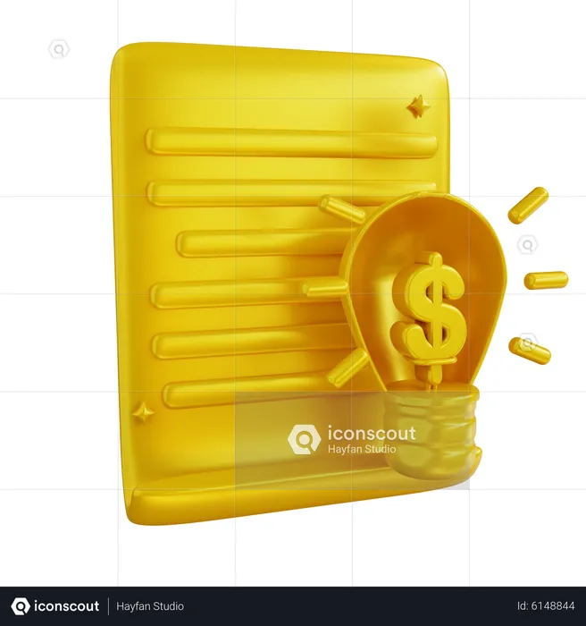 Documento de idea financiera  3D Icon