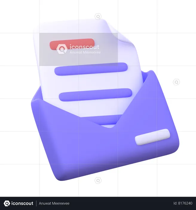 Documento de correio  3D Icon