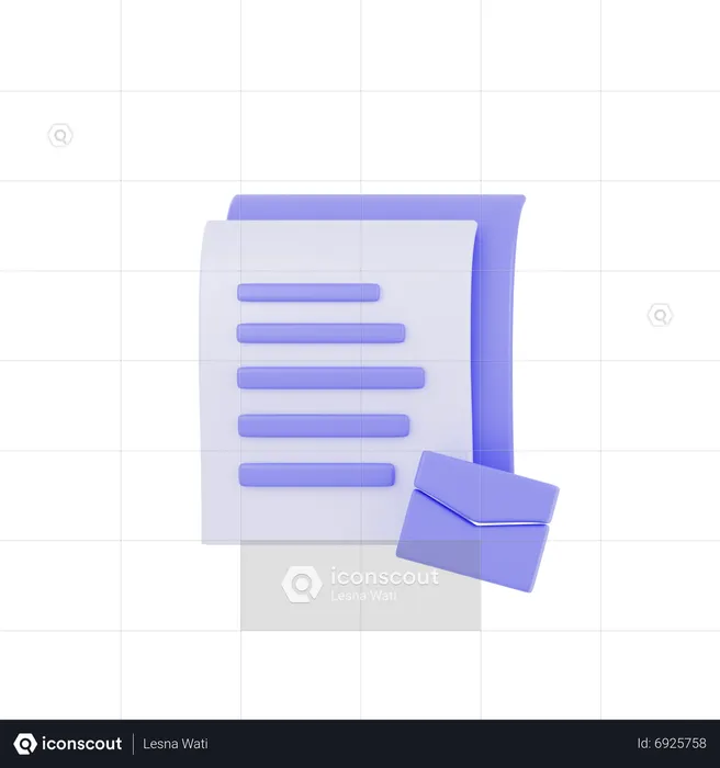 Correio de documento  3D Icon