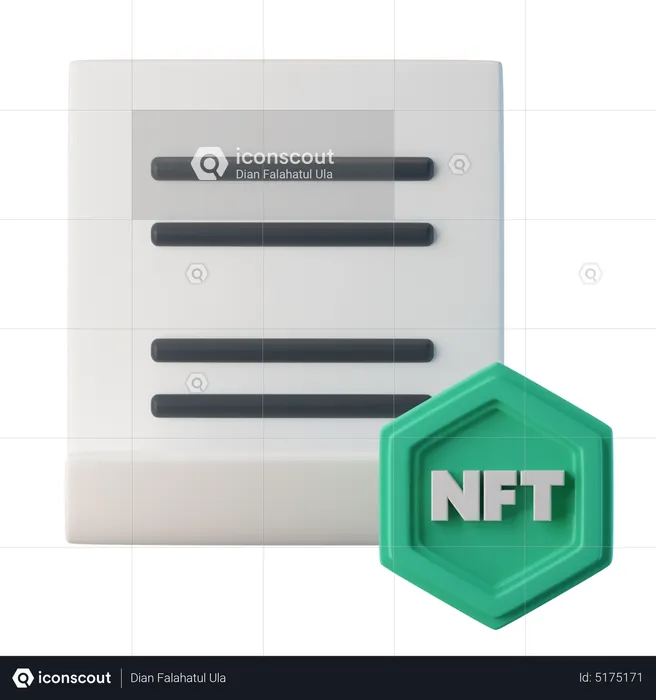 Documento nft  3D Icon