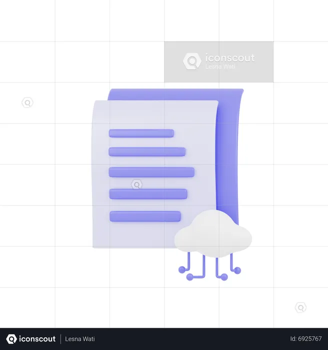 Documento na nuvem  3D Icon