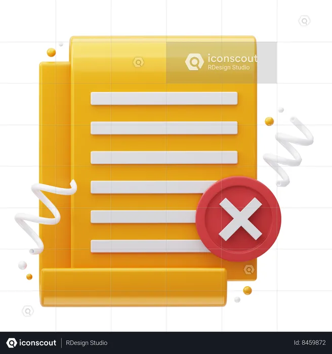 Documento rejeitado  3D Icon