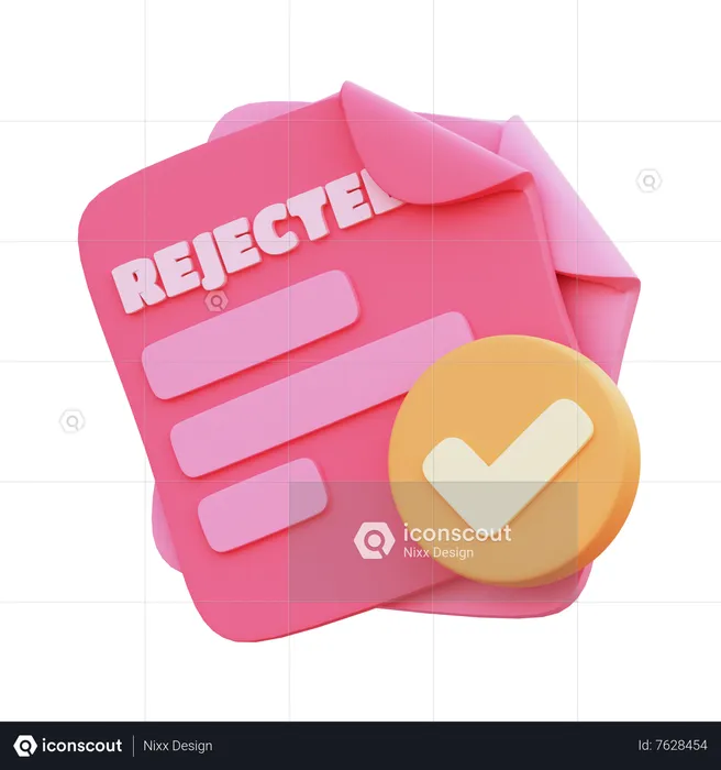 Documento rejeitado  3D Icon