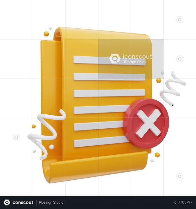 Documento rejeitado  3D Icon