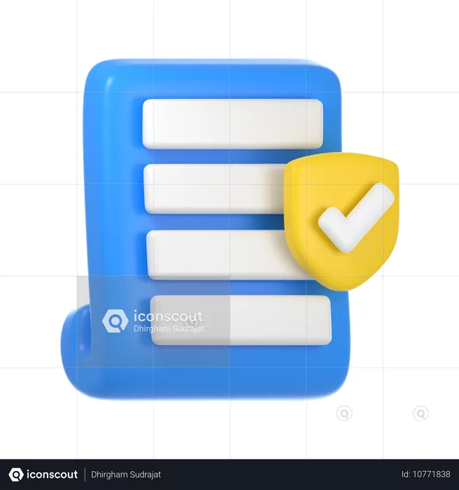 Seguro de documentos  3D Icon