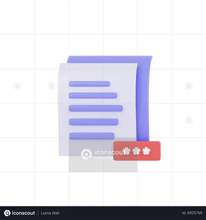 Senha do documento  3D Icon