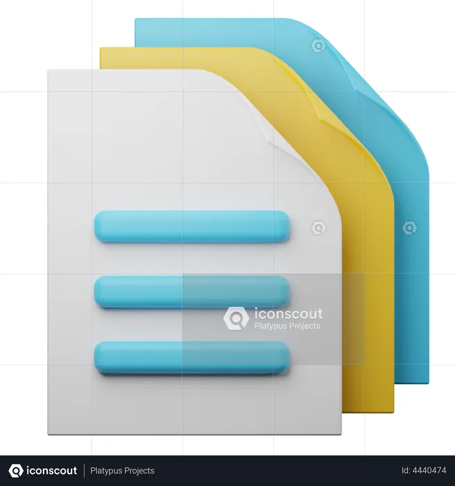 Documentos  3D Illustration