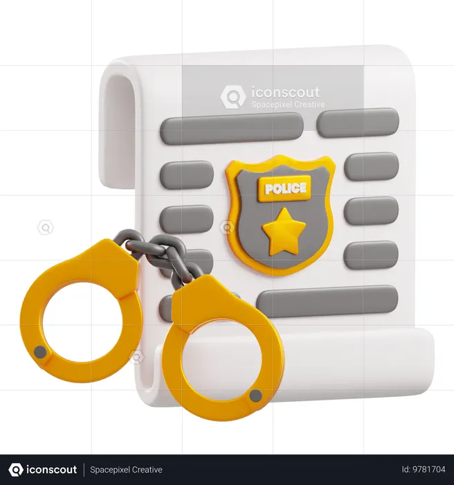 Documents de police  3D Icon