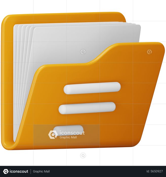 Premium Documents Folder 3D Icon download in PNG, OBJ or Blend format