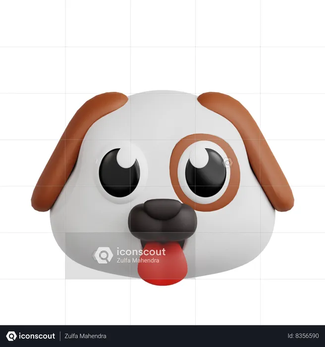Dog Emoji 3D Icon