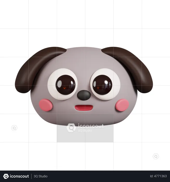 Dog Face Emoji 3D Emoji