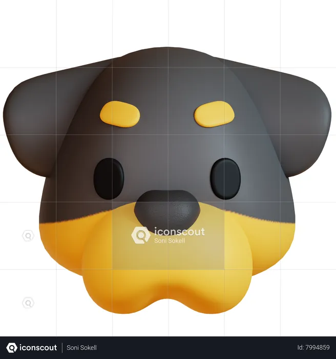 Dog Face  3D Icon
