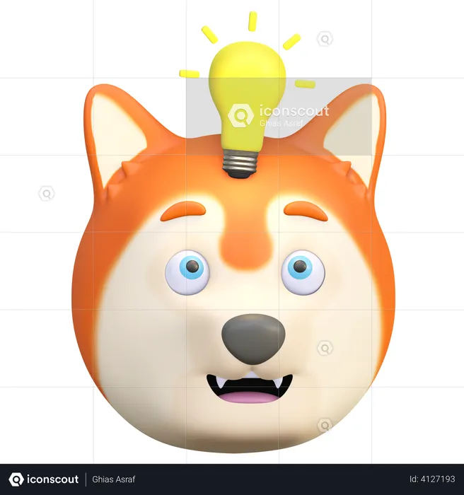 Dog get an idea Emoji 3D Emoji
