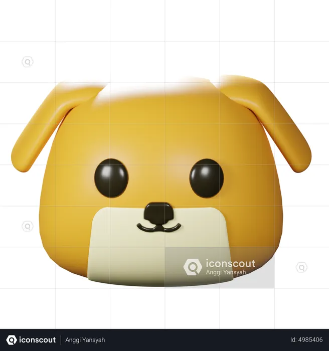 Dog Head Emoji 3D Icon