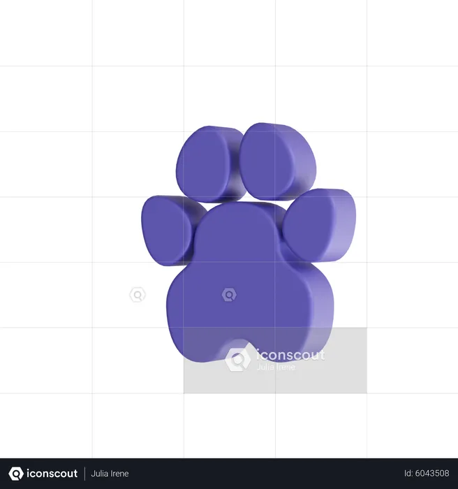 Dog paw  3D Icon