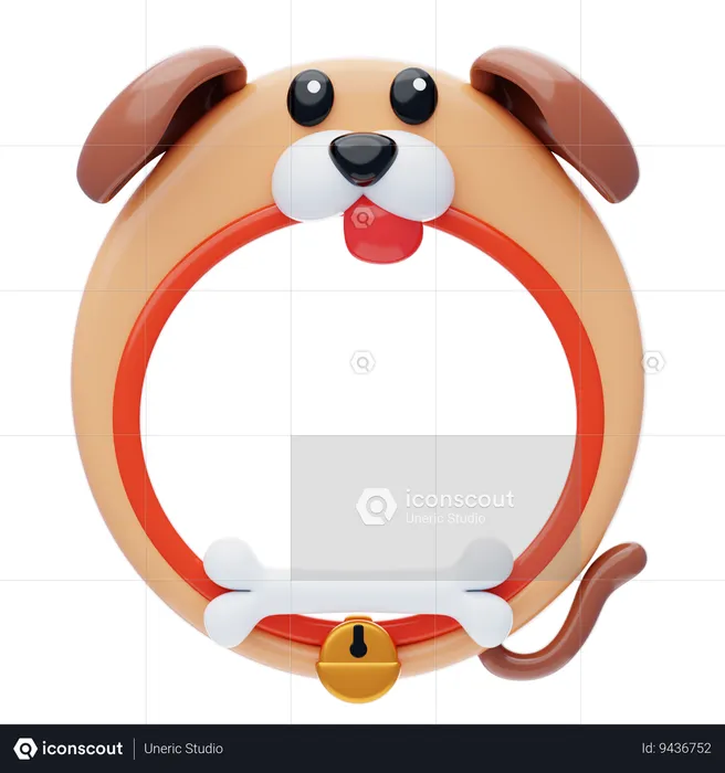 Dog Shape Animal Frame  3D Icon