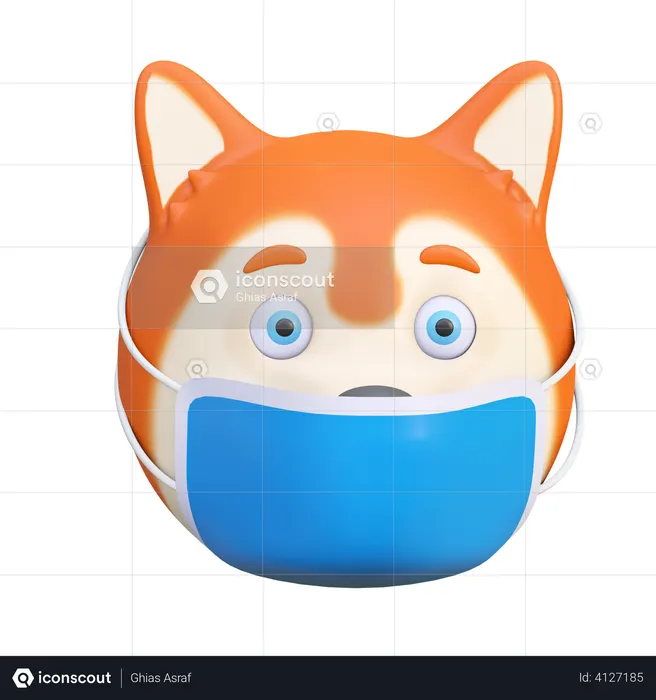 Dog wearing mask Emoji 3D Emoji