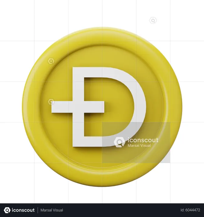 Dogecoin Doge Coin  3D Icon