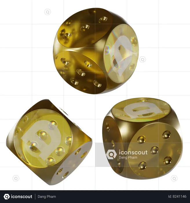 Doge Glass Dice Crypto  3D Icon