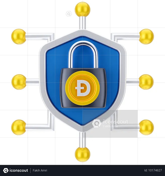 Bloqueio dogecoin  3D Icon