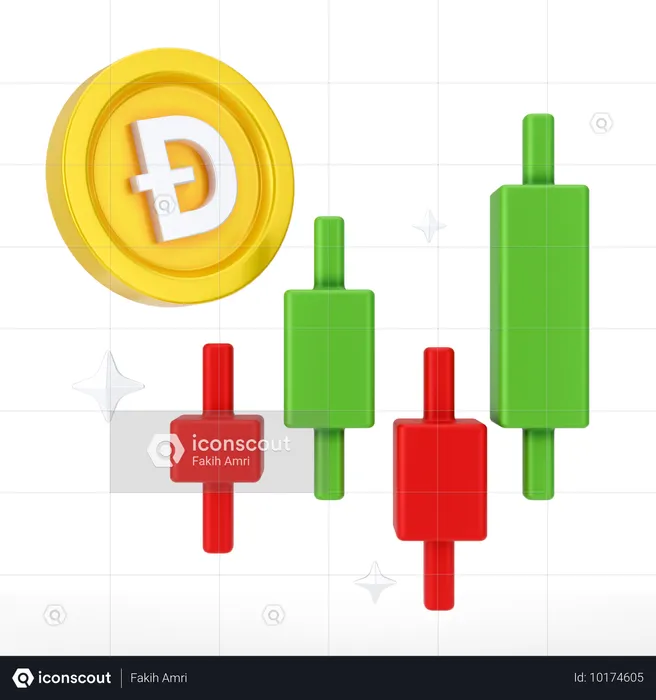 Crescimento do dogecoin  3D Icon