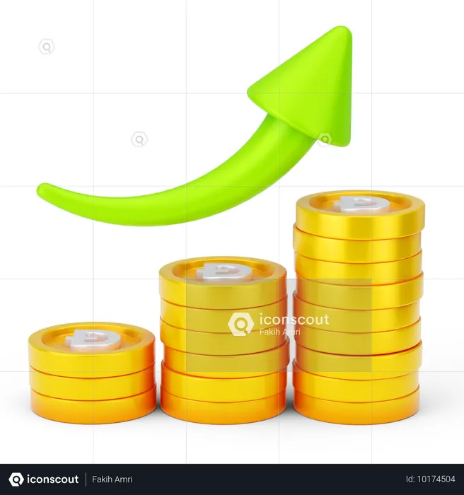 Crescimento do dogecoin  3D Icon