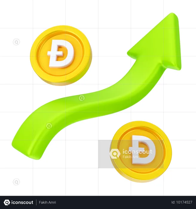 Crescimento do dogecoin  3D Icon