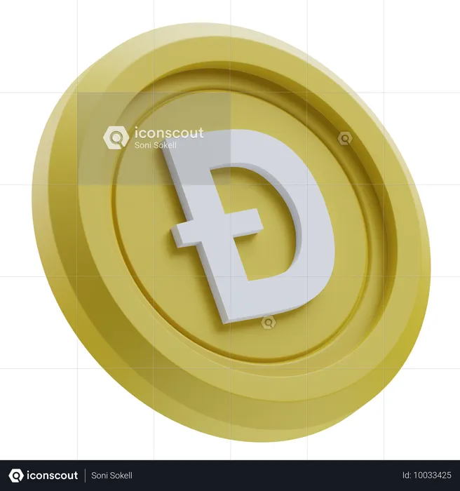 Criptomoneda dogecoin  3D Icon