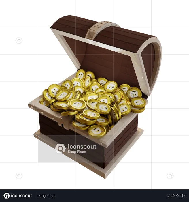 Cofre del tesoro de Dogecoin (DOGE)  3D Icon