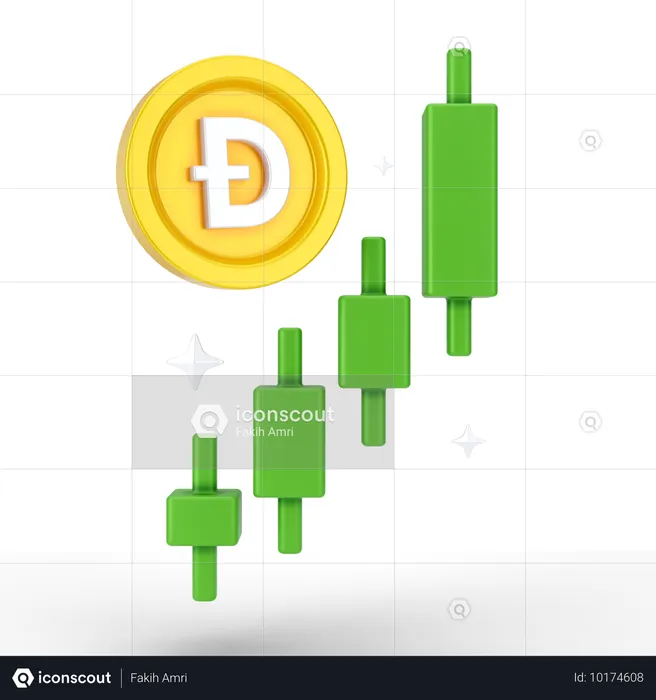 Dogecoin Growth  3D Icon