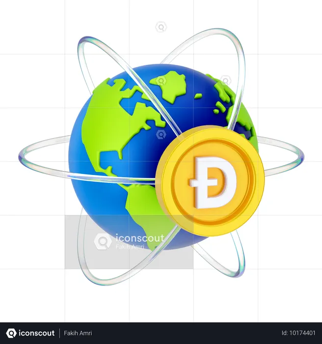 Dogecoin mondial  3D Icon