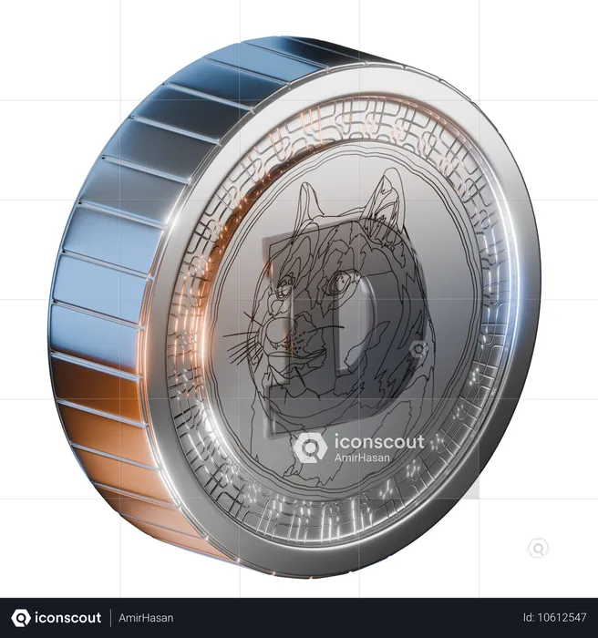 Dogecoin-Münze  3D Icon