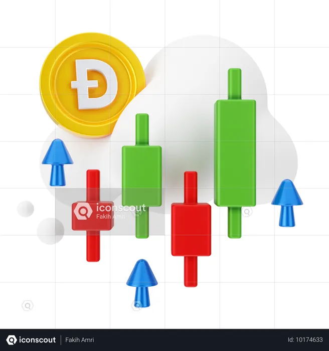 Negociação de dogecoin  3D Icon