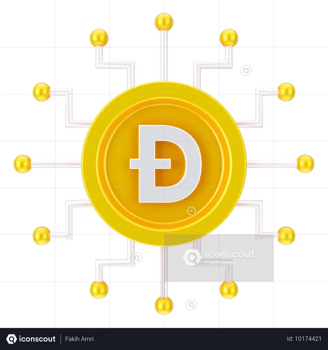 도지코인 네트워크  3D Icon