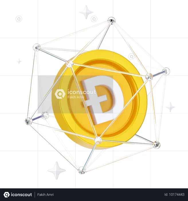 도지코인 네트워크  3D Icon