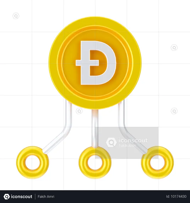 Dogecoin-Netzwerk  3D Icon